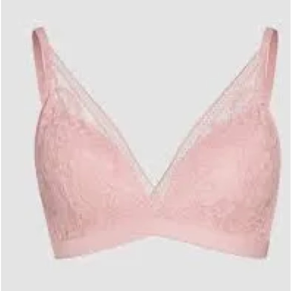 Knix Wireless Lace Bustier  Rose Water